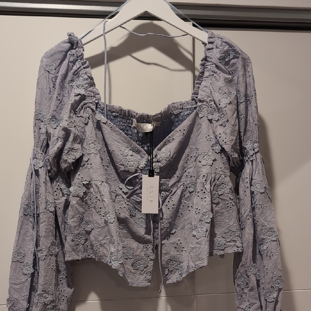 Astr Lace Blouse - Light Purple